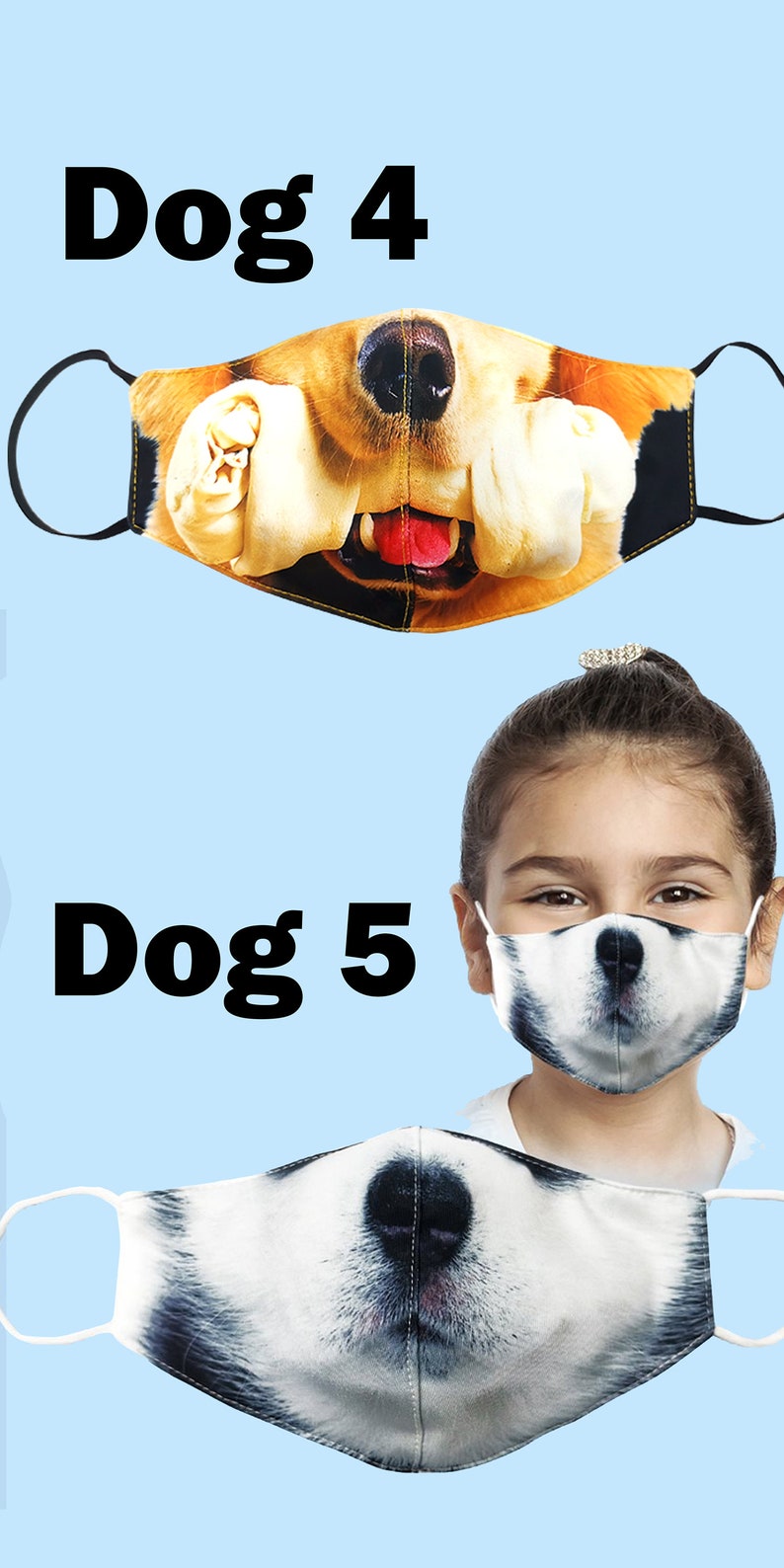 Kids Face Masks Animal Face Mask Triple Layer Mask Mask Etsy