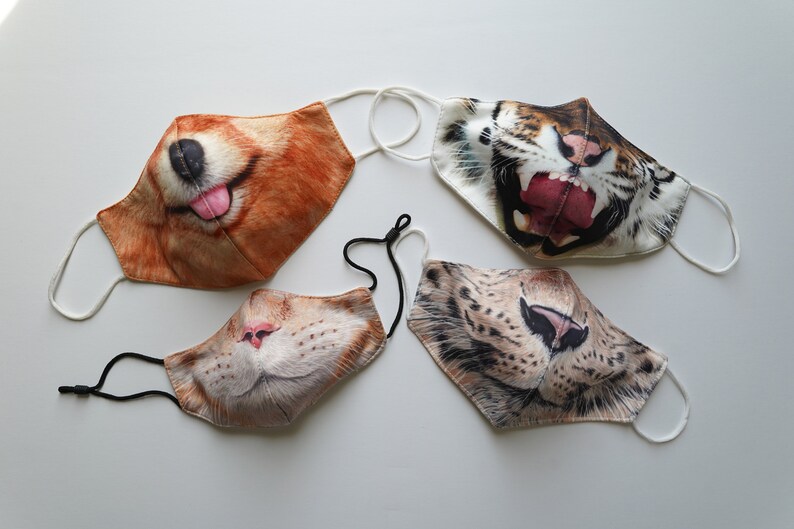 Kids Face Masks Animal Face Mask Triple Layer Mask Mask Etsy