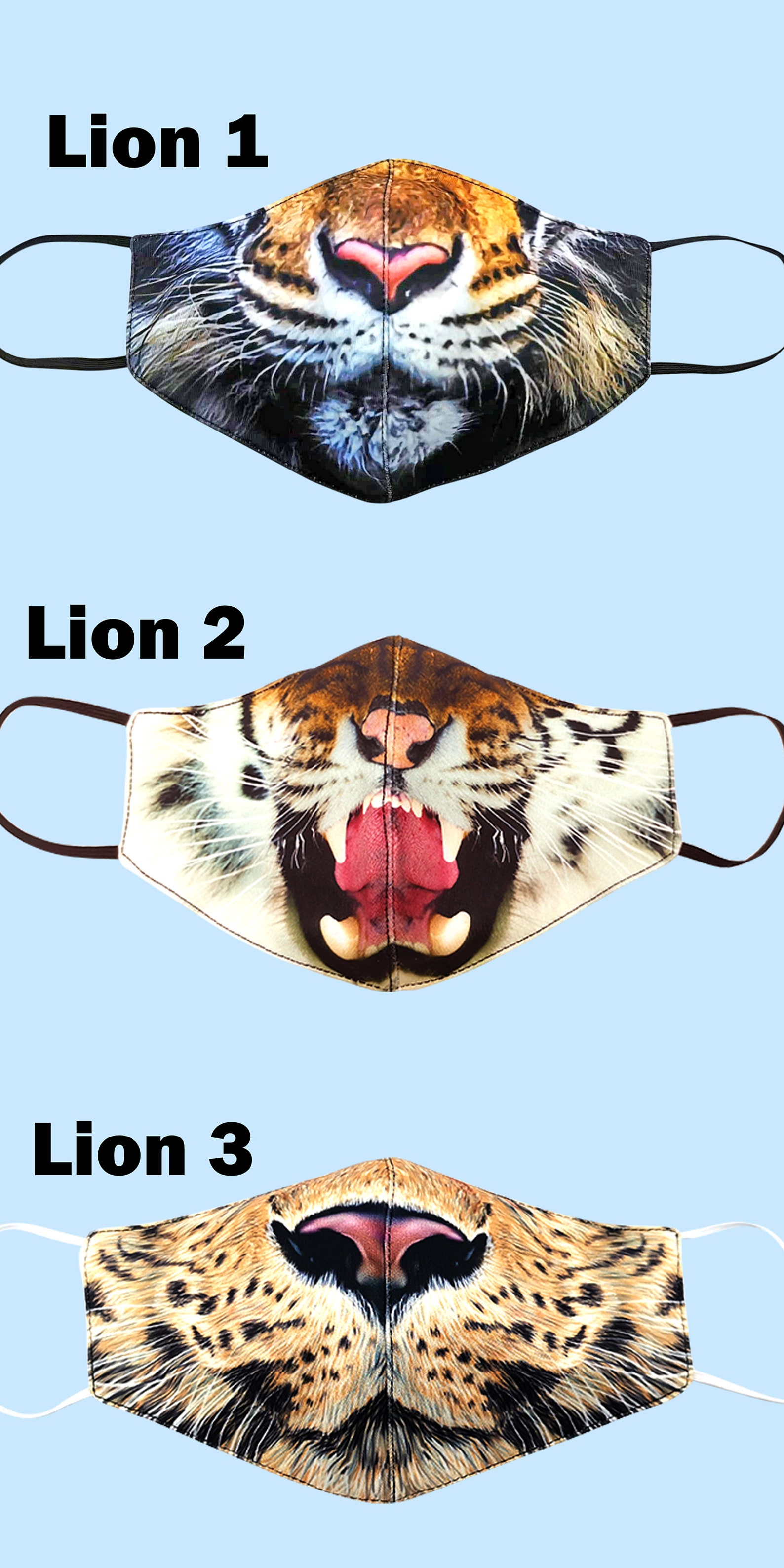 Kids Face Masks Animal Face Mask Triple Layer Mask Mask Etsy