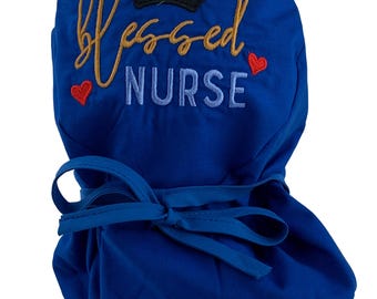 Ponytail Scrub Cap - Blessed Nurse