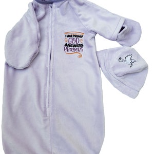 Newborn Baby Bunting Set - God Answers Prayers