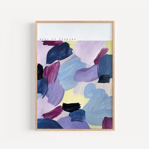 Original abstract picture, painting hand painted living room, modern art, acrylic painting, colorful murals, colorful art, purple, blue, yellow