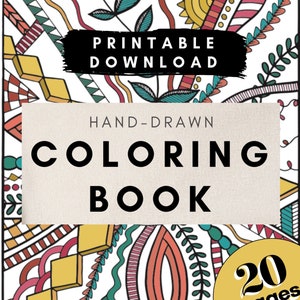 Instant Download | Printable Coloring Book | Peace & Patterns | 20 PDFs