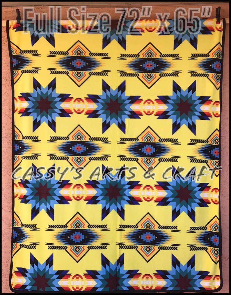 Full Size Native Fleece Star Blankets Etsy