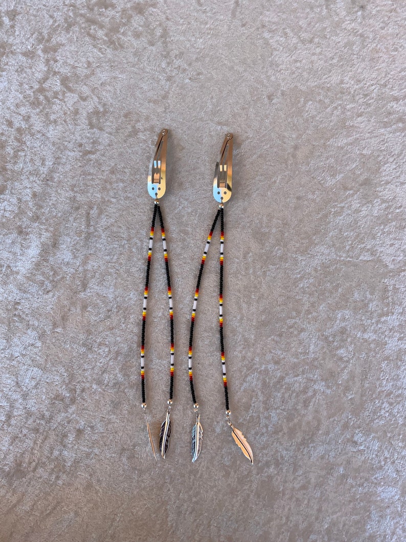 Native Beaded Hair Clips Etsy