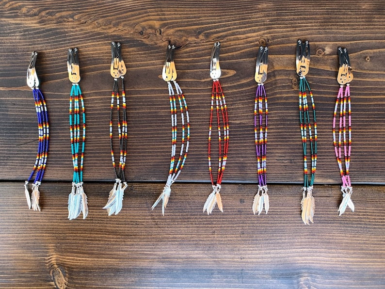 Native Beaded Hair Clips Etsy
