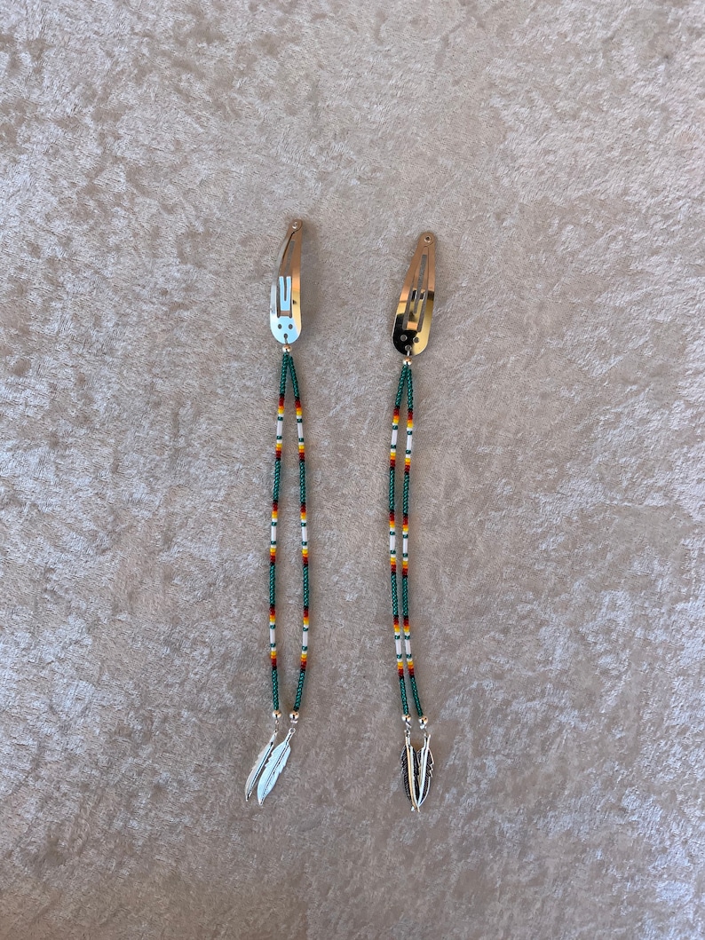 Native Beaded Hair Clips Etsy