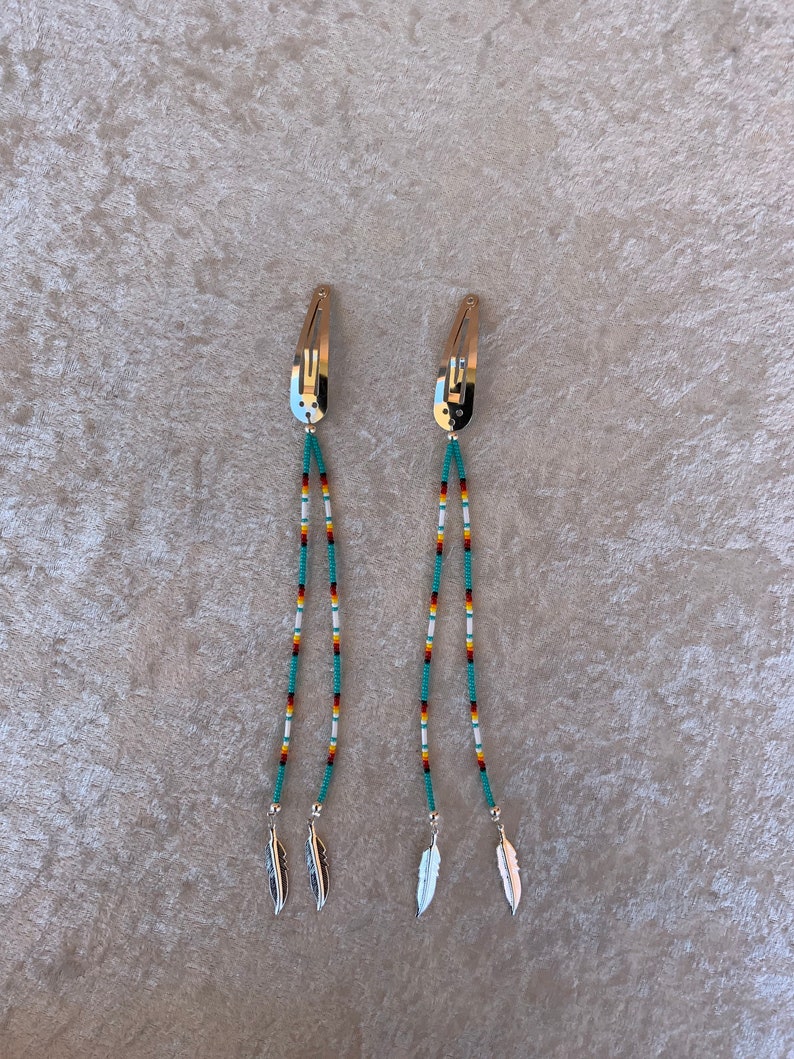 Native Beaded Hair Clips Etsy