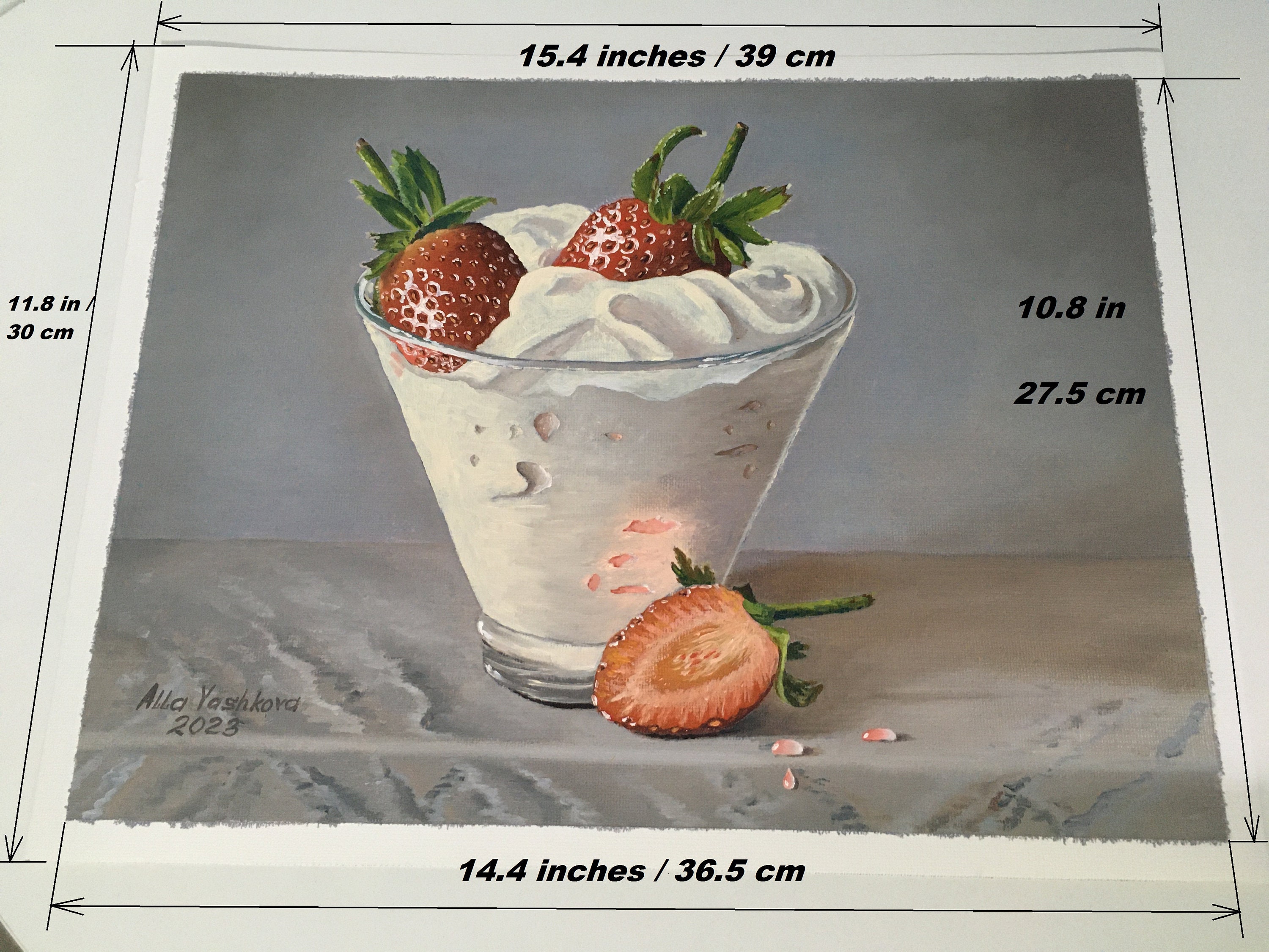 アイスとコーヒーの静物画 F4 油彩画 oil painting art 檸檬とポット 油彩 森田和昌 | nuancebeans