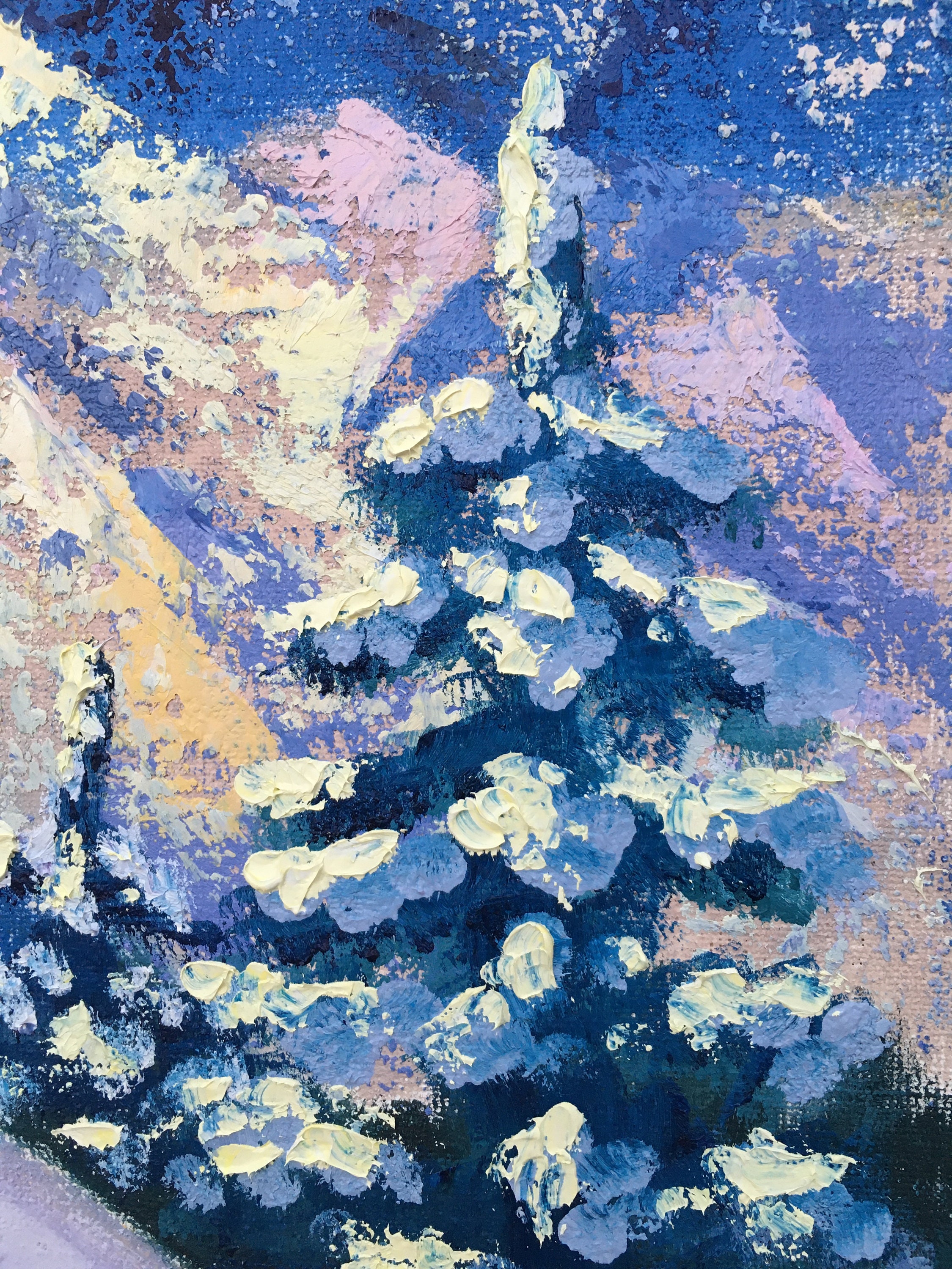 Alpine Painting Original Oil Art Austrian Mountain Landscape Chalet