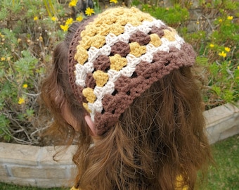 Crochet Earth-Toned Bandana