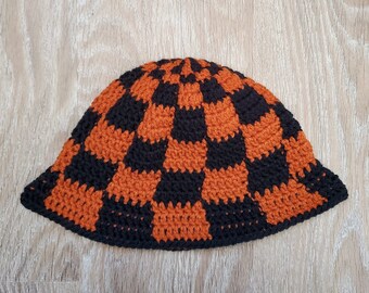 Crochet Checkered Bucket hat
