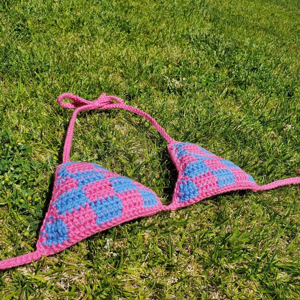 Blue Crochet Bikini Etsy