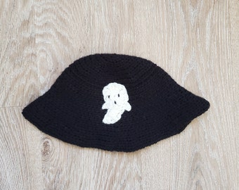 Crochet Ghost Bucket Hat