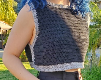 Crochet Cropped Sweater Vest