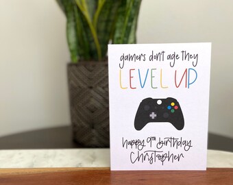 Gamer Birthday Card Etsy Gamer Birthday Card Etsy