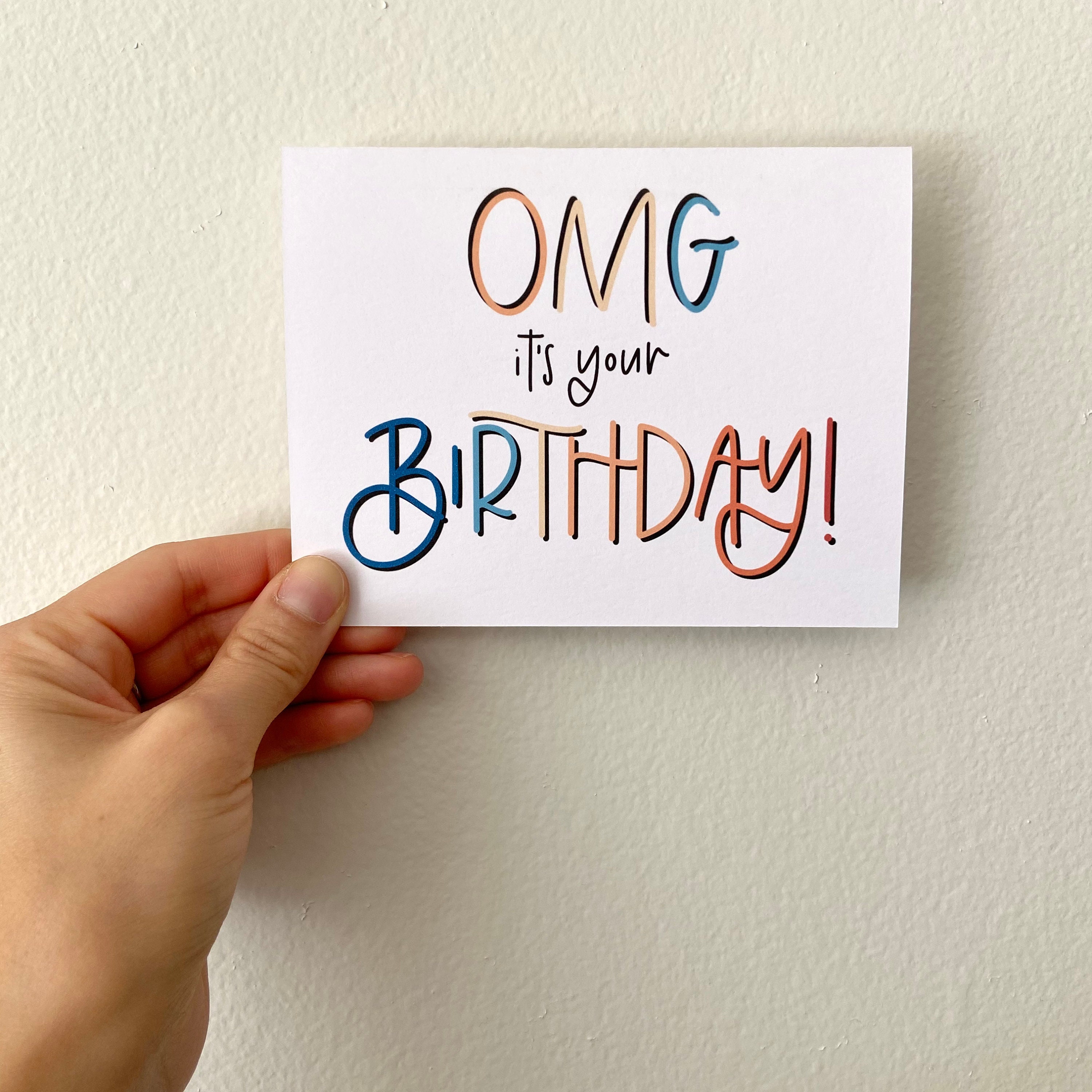OMG It's Your Birthday Colorful Happy Birthday Card Etsy