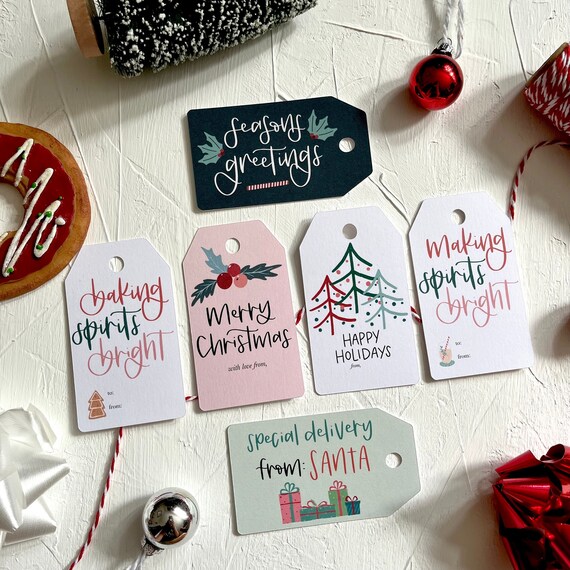 Christmas Gift Tags, Simple Holiday Gift Tags, Gift Tags for Christmas, Handmade Christmas Tags, Set of 8