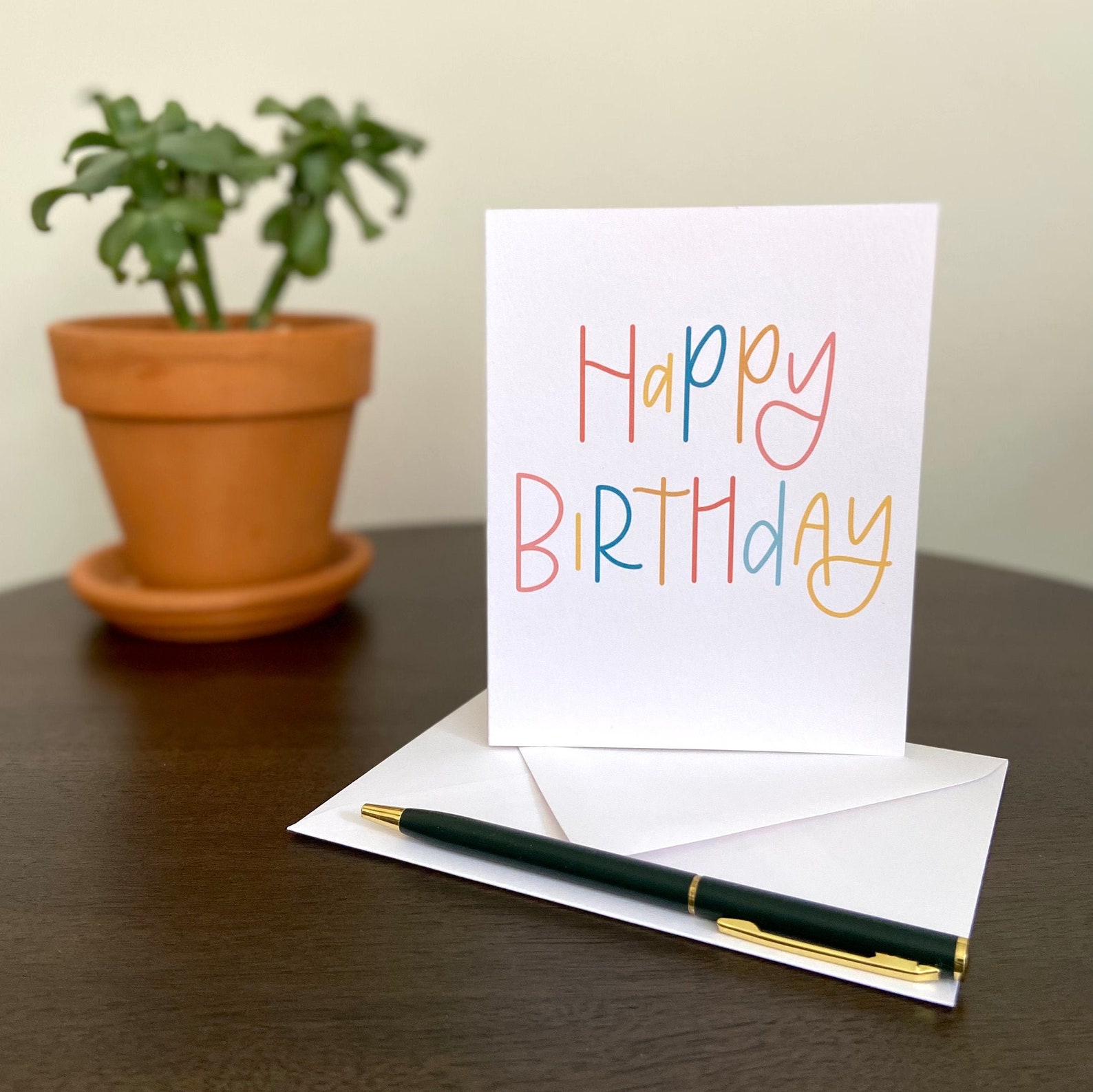 Colorful Birthday Card Happy Birthday Card Birthday Card Etsy