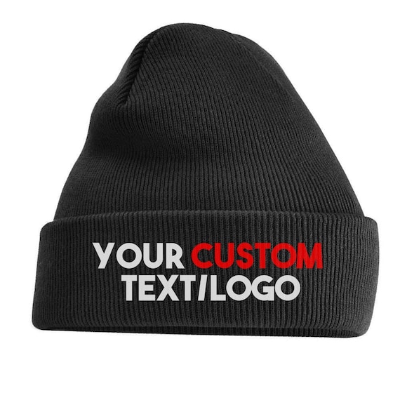 Personalized Embroidered Knit Beanie, Custom Logo Winter Hat