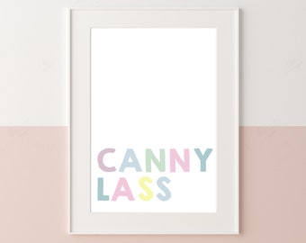 Canny Lass Rainbow Geordie Print A4 - Nursery Decor, Baby Childrens Bedroom Wall Art - Baby Gift