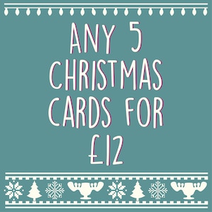 Mix & Match 5 Christmas Cards - Movie Quote Minimal Greetings Card
