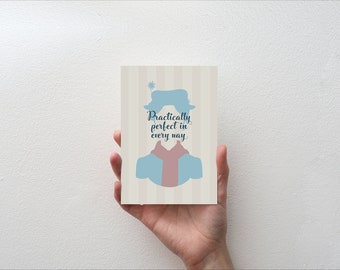 Practically Perfect - Movie Quote Minimal Greetings Card