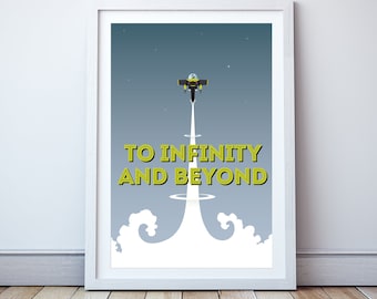 To infinity - Minimal print, film quote, classic movies