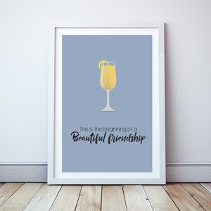 This is the beginning of a beautiful friendship - Minimal print, film quote, classic movies