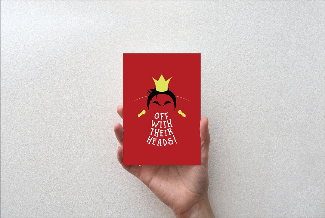 Off With Their Heads Movie Quote Minimal Greetings Card Etsy