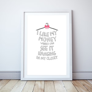 I like my money where i can see it - Minimal print, film quote, classic movies