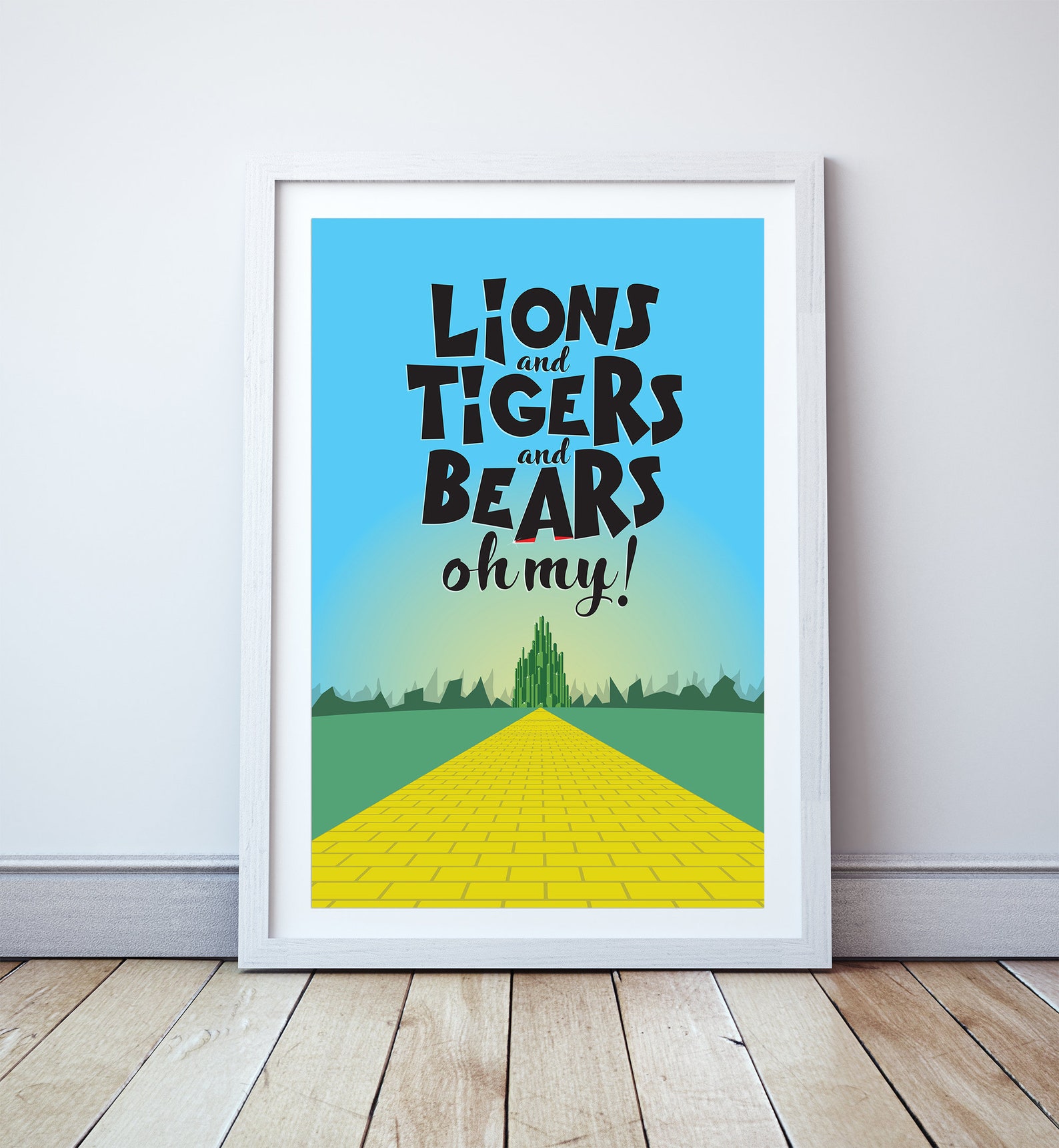 Lions and Tigers and Bears Oh My Minimal Print Film Quote Etsy