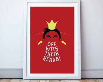 Off with their heads - Minimal print, film quote, classic movies