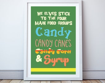 Candy, Candy Canes, Candy Corn & Syrup - Minimal print, film quote, classic movies