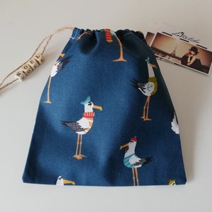 Gift bag personalized gift bag gift bag reusable maritime seagulls