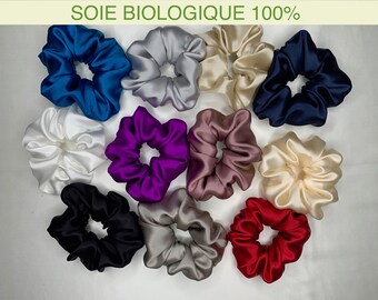 Chouchou de soie 100%  biologique , Elastique pour cheveux , Accessoires cheveux