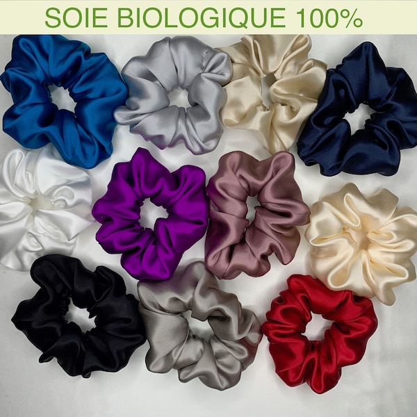 Chouchou de soie 100%  biologique , Elastique pour cheveux , Accessoires cheveux