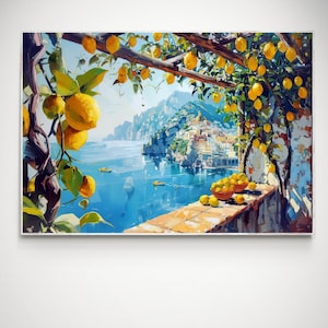 Amalfi Coast Lemon Canvas Print – Italian Coastal Art