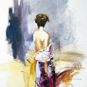 Peinture de figure féminine, Peinture à l’huile originale, Peinture texturée, Peinture abstraite, Toile, Peinture au couteau à palette, Peinture originale