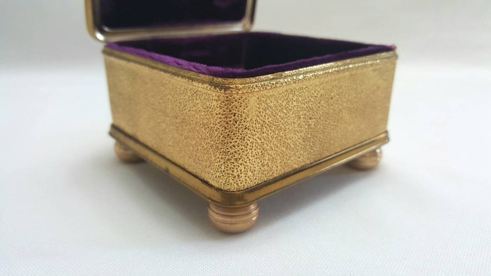 P&O Trinket Box a 1950's Gilt Metal Trinket Box With Etsy