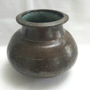 Antique Indian copper lota - Hindu Puja lota, Hinda lota kalash, Chambu lota, 19th Century Indian copper water vessel - Hindu offering lota