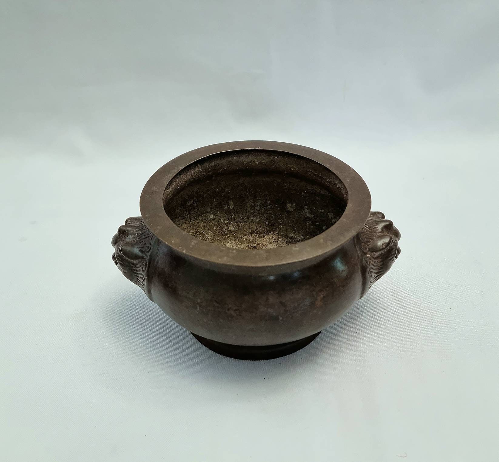 Antique Chinese censer - an late 20th Century repro solid bronze 'dragon-turtle' censer or tea pot in the manner of a mythical sea creature.
