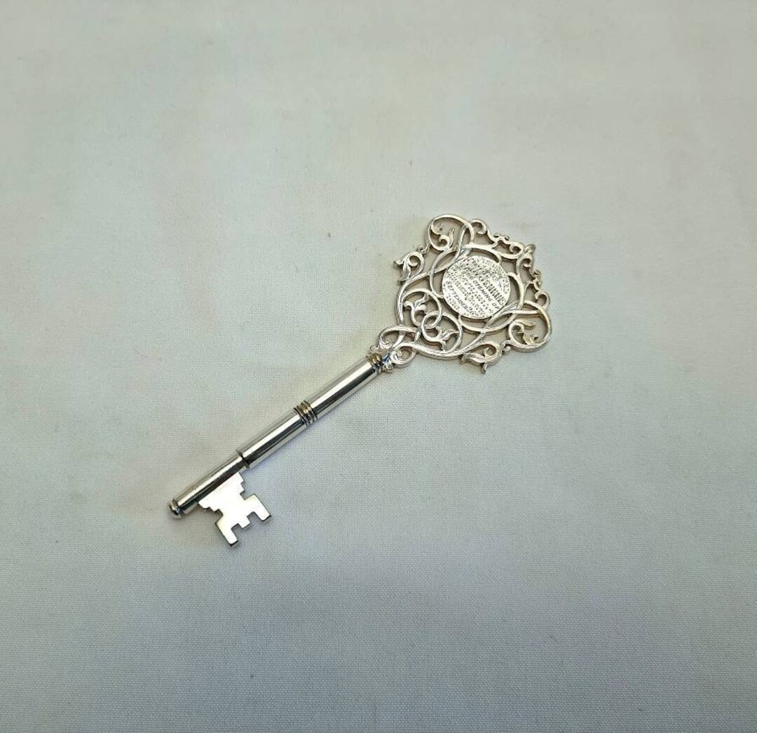Antique Door Key an Edwardian Silver Plated Key Presented to Mrs W