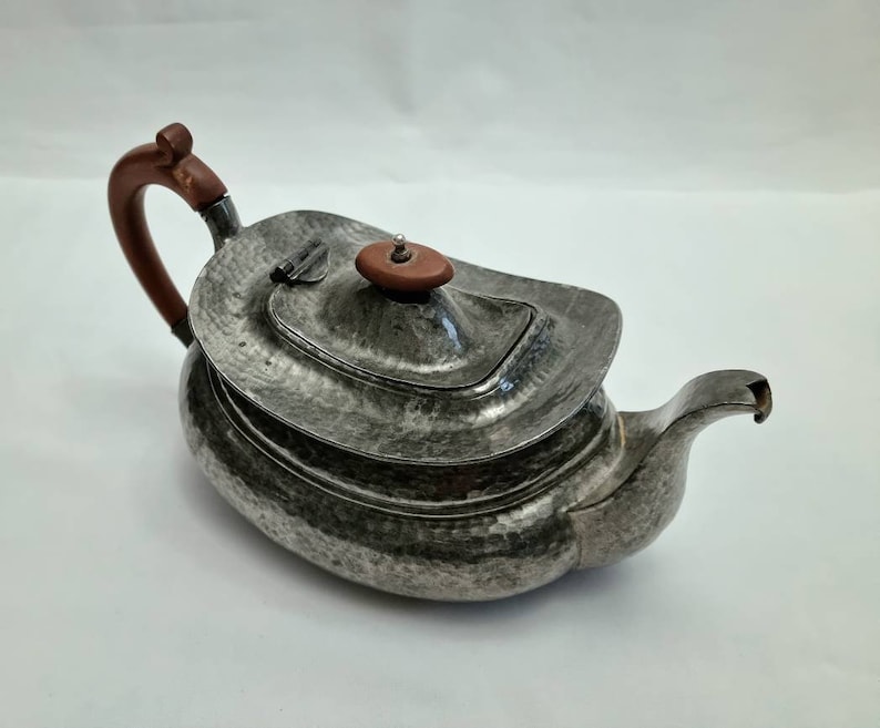 Old Pewter Teapot a 1930's Style Hammered Etsy