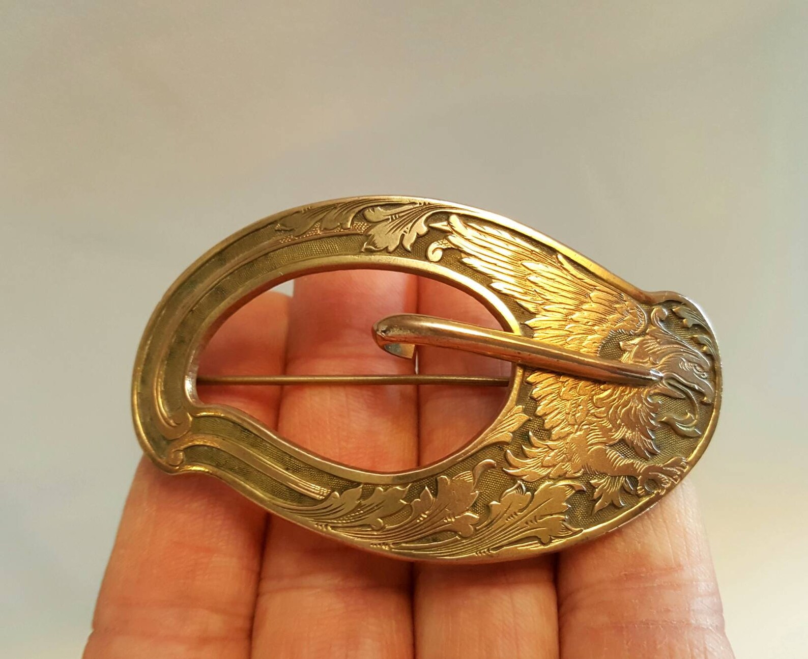 Vintage gilt brass brooch a mid 20th Century gilt brass Etsy