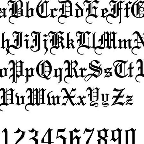 Old English Font Clipart files for Cricut Old English - Etsy