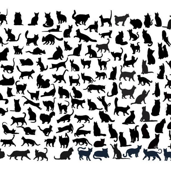 CATS Bundle SVG, Cat SVG, Cats Svg Cut Files for Cricut, Cats Clipart, Cats Vector, Cats Silhouette Svg