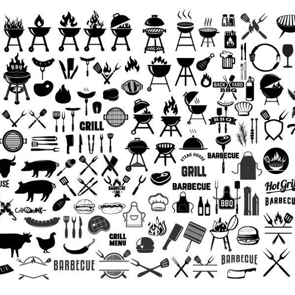 Barbeque SVG Bundle, BBQ SVG Bundle, BBQ SVG, Grillen SVG, Küche SVG, Bbq geschnittene Dateien, Bbq Clipart, Clipart Grillen, Essen svg