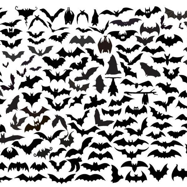 Halloween Bats SVG, Bats Bundle Svg, Bats Clipart, Bats Cut Files For Cricut, Bats Silhouette, Halloween Svg