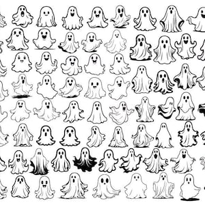 Ghost bundle svg, Ghost Svg, Halloween Svg, Cute Ghost Svg, Clipart Ghost, Clipart di Halloween, File Ghost per Cricut, Ghost Silhouette